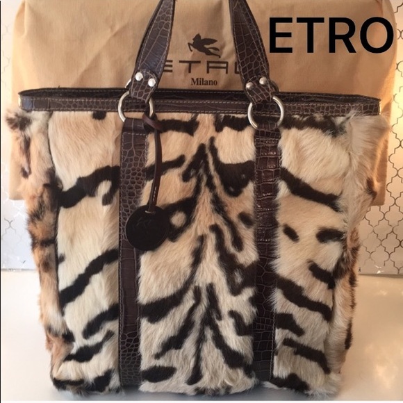 Etro Handbags - ⭐️ETRO LARGE FUR TIGER PRINT TOTE 💯AUTHENTIC